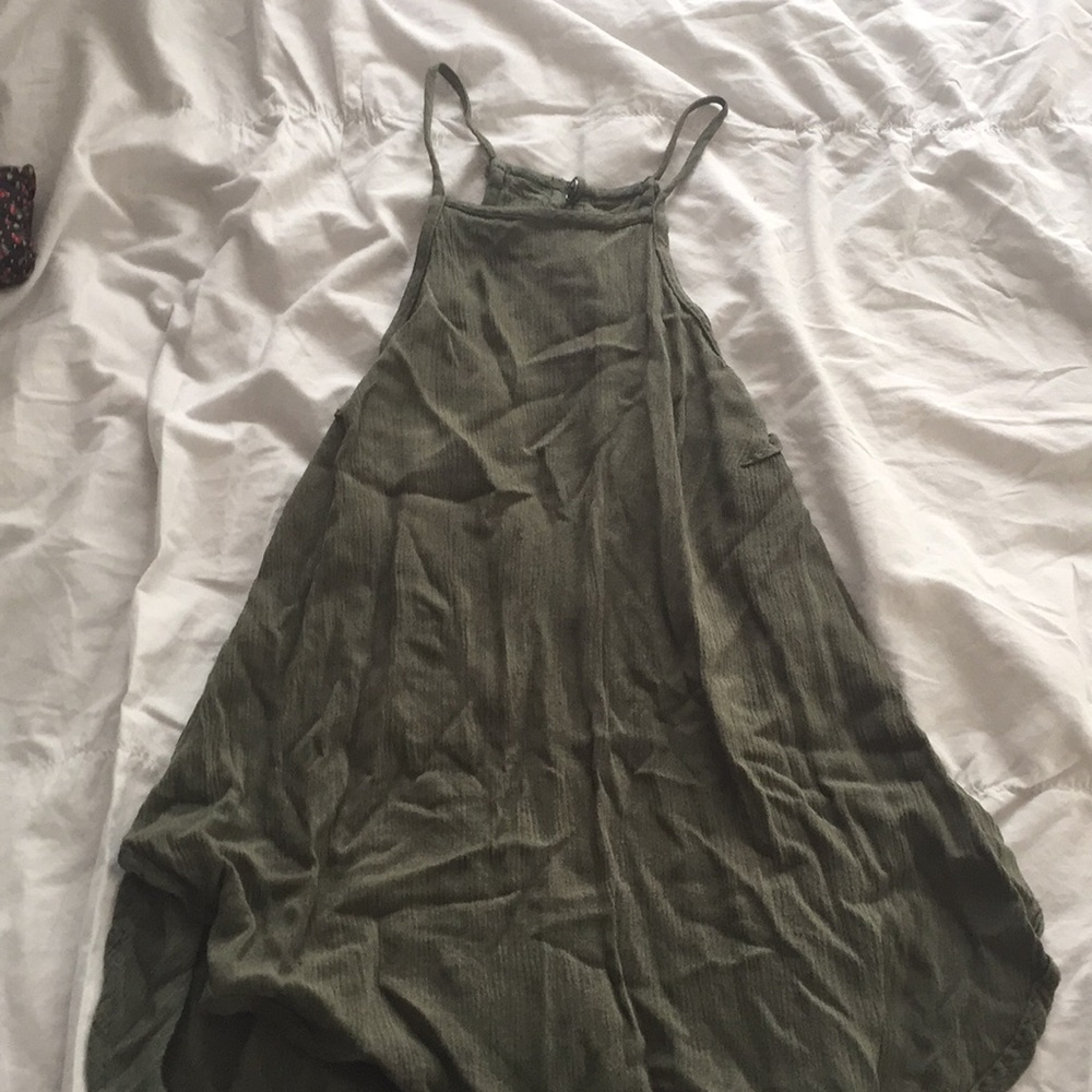 Olive green loose tank top